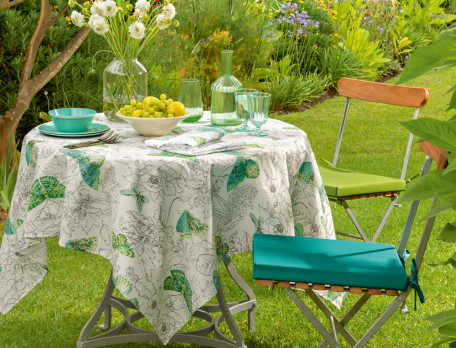 Nappe imprimée enduite Jardin des papillons