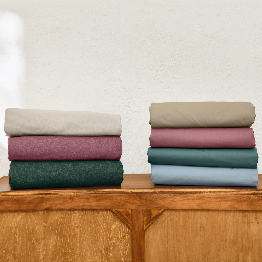 Pack édredon + housse flanelle tissé-teint Nuage flanelle