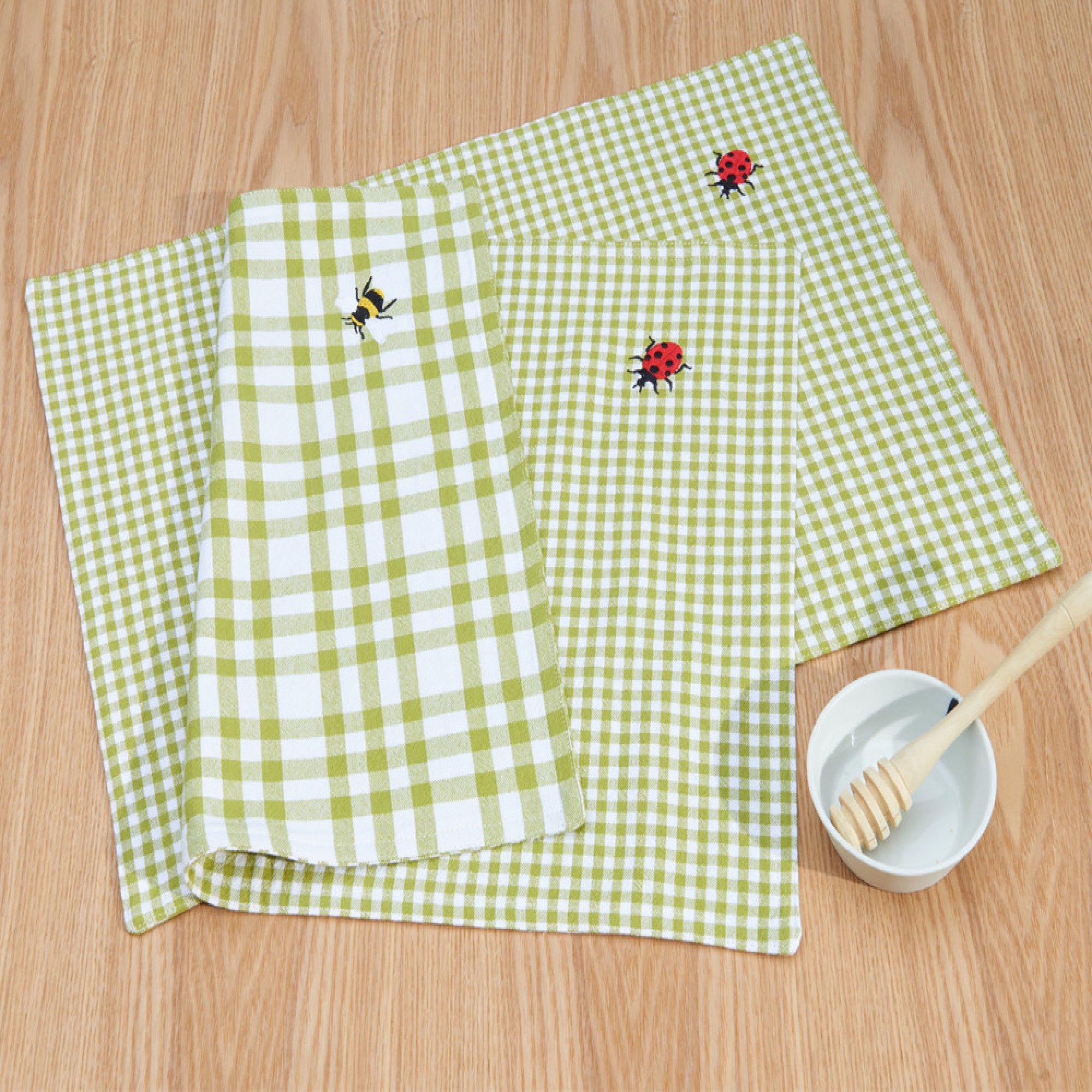 Pack 2 Tischsets & 2 Servietten Glückspunkte 100% Baumwolle