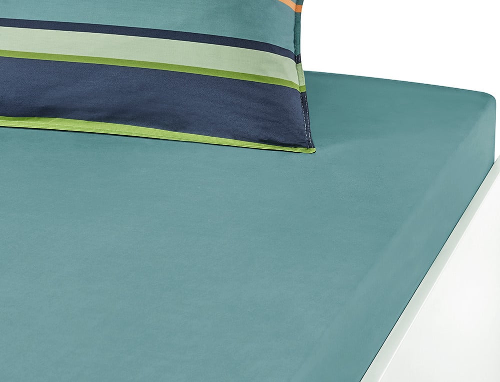 Parure de lit percale imprimée rayée multicolore Mimizan