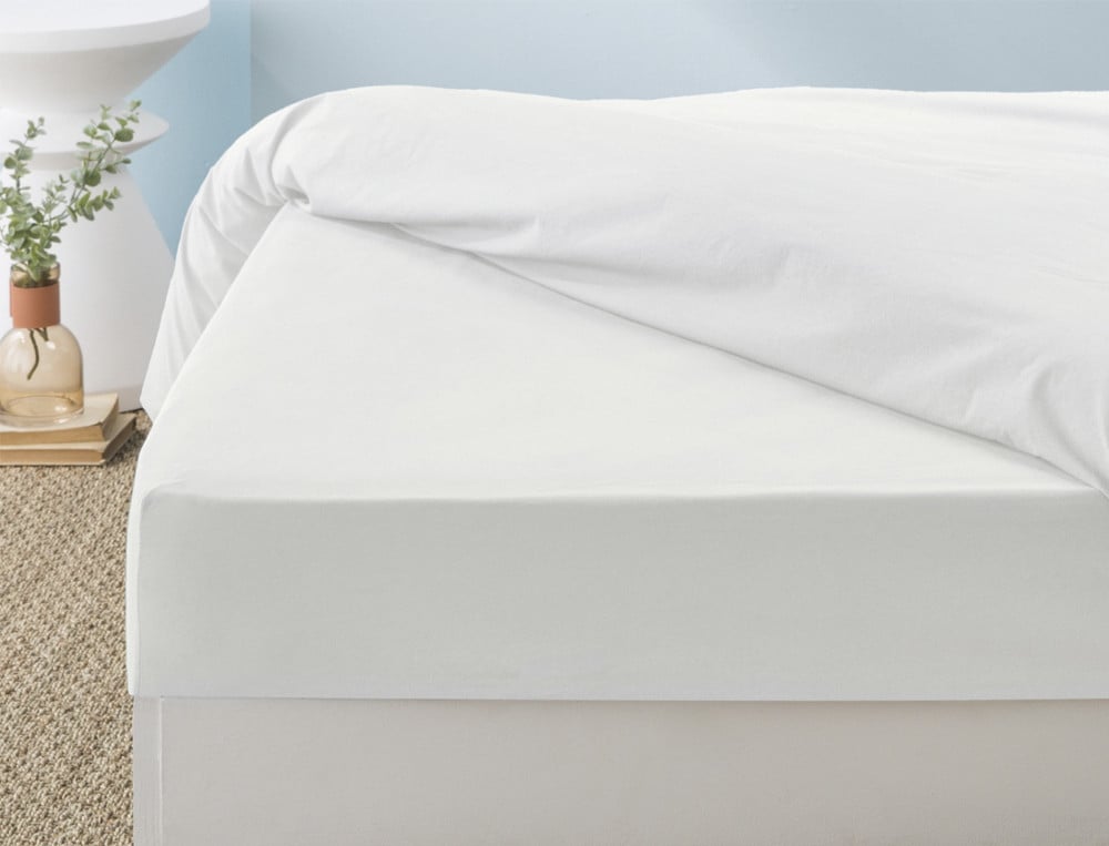 Drap housse percale lavée blanc saline