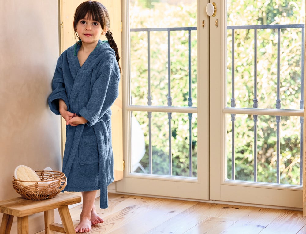 Peignoir enfant Parenthèse Finition point coquille