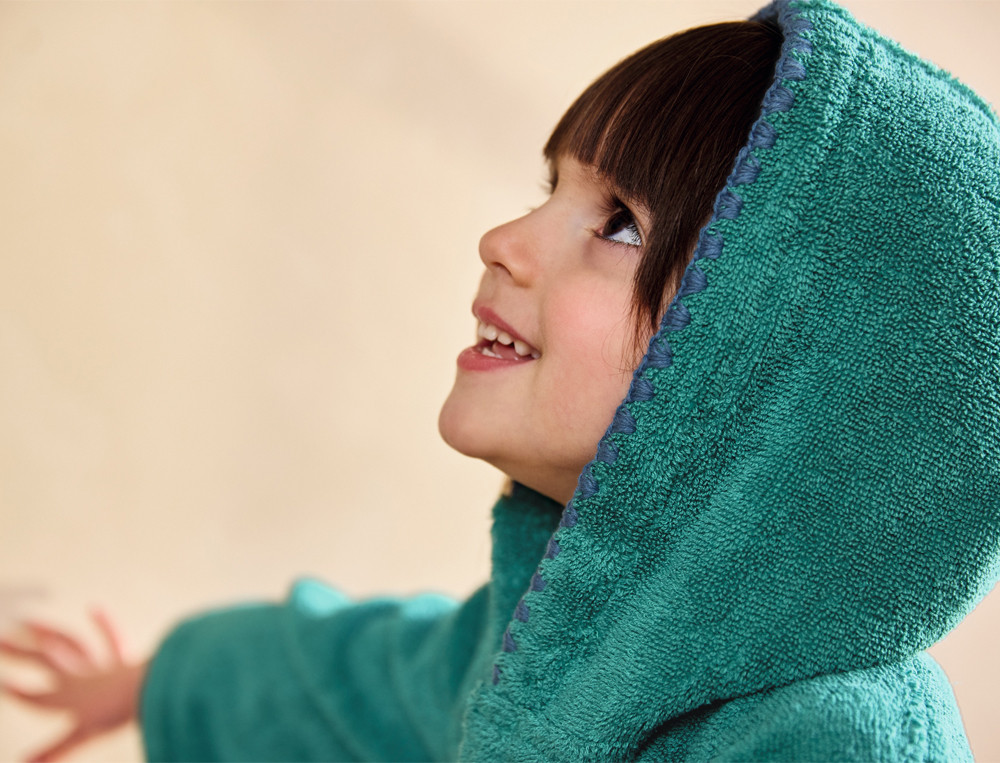 Peignoir enfant Parenthèse Finition point coquille