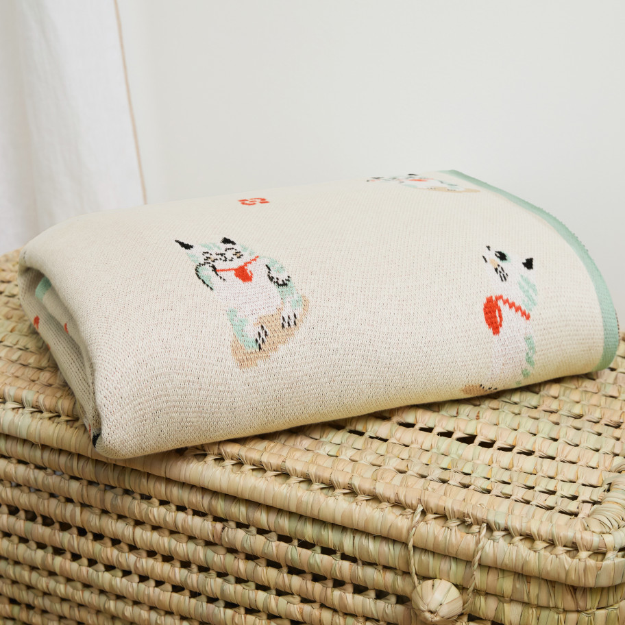 Plaid jacquard Petit chat