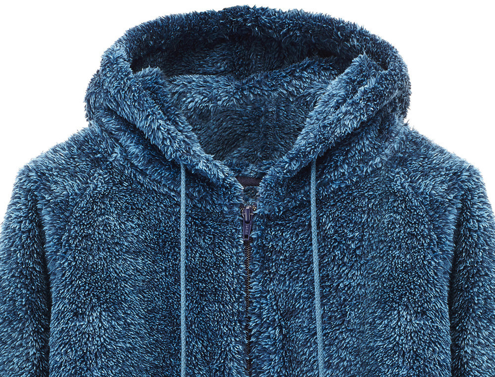 Fleece-Poncho Kapuze Morgenblau Linvosges