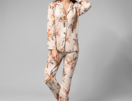 Pyjama femme satin imprimé Délicate
