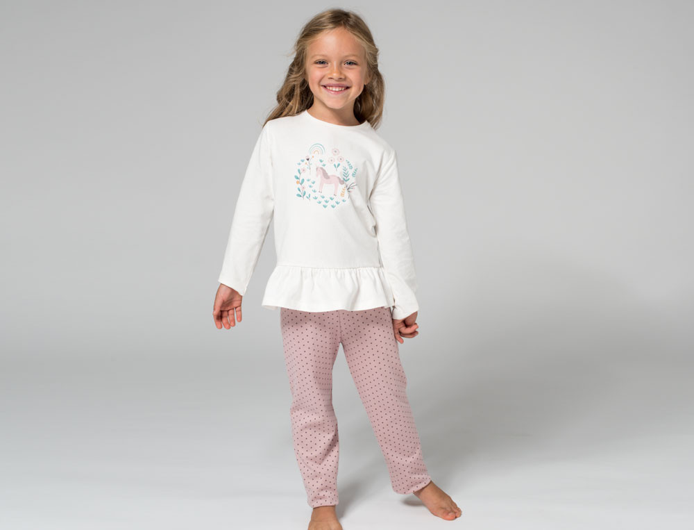 Pyjama enfant jersey et imprimé 100% coton Au pays des licornes