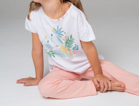 Pyjama fille 100% coton imprimé Jardin exotique