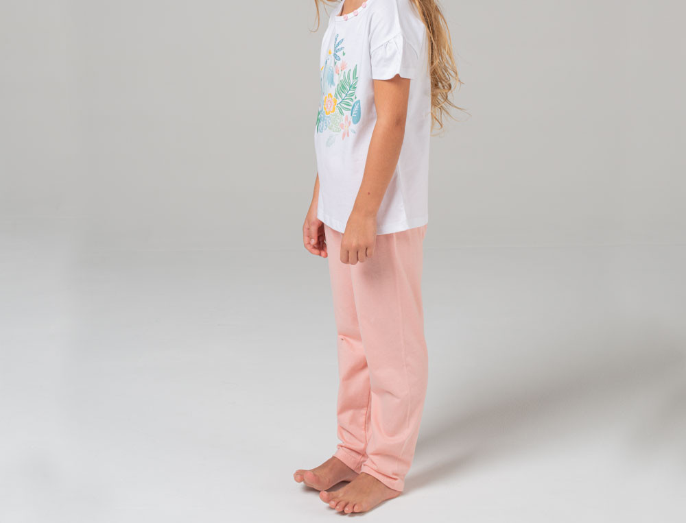 Pyjama fille 100% coton imprimé Jardin exotique