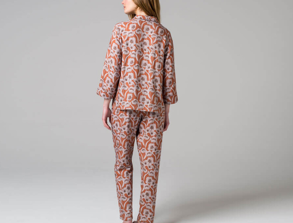 Pyjama imprimé fleuri 100% viscose Fleurs pralines