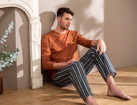 Pyjama homme coton bio bleu