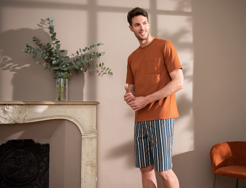 Pyjama kurz Zimtblau