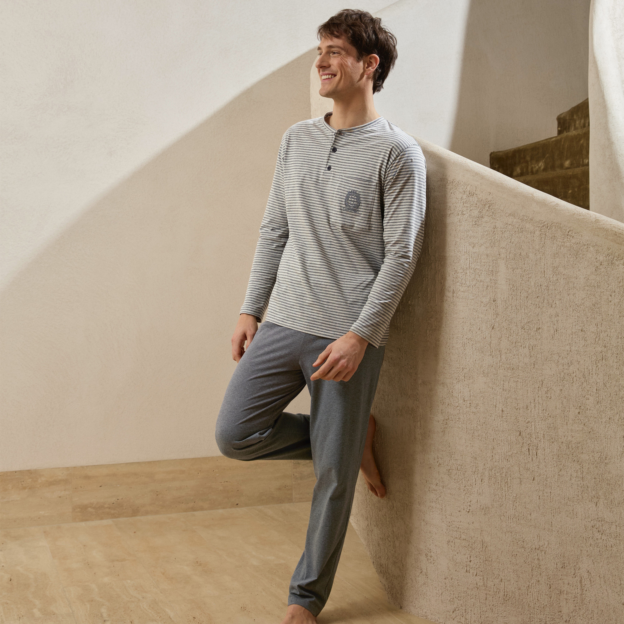 Pyjama Oberteil Unter Gentlemen 100% Baumwolle