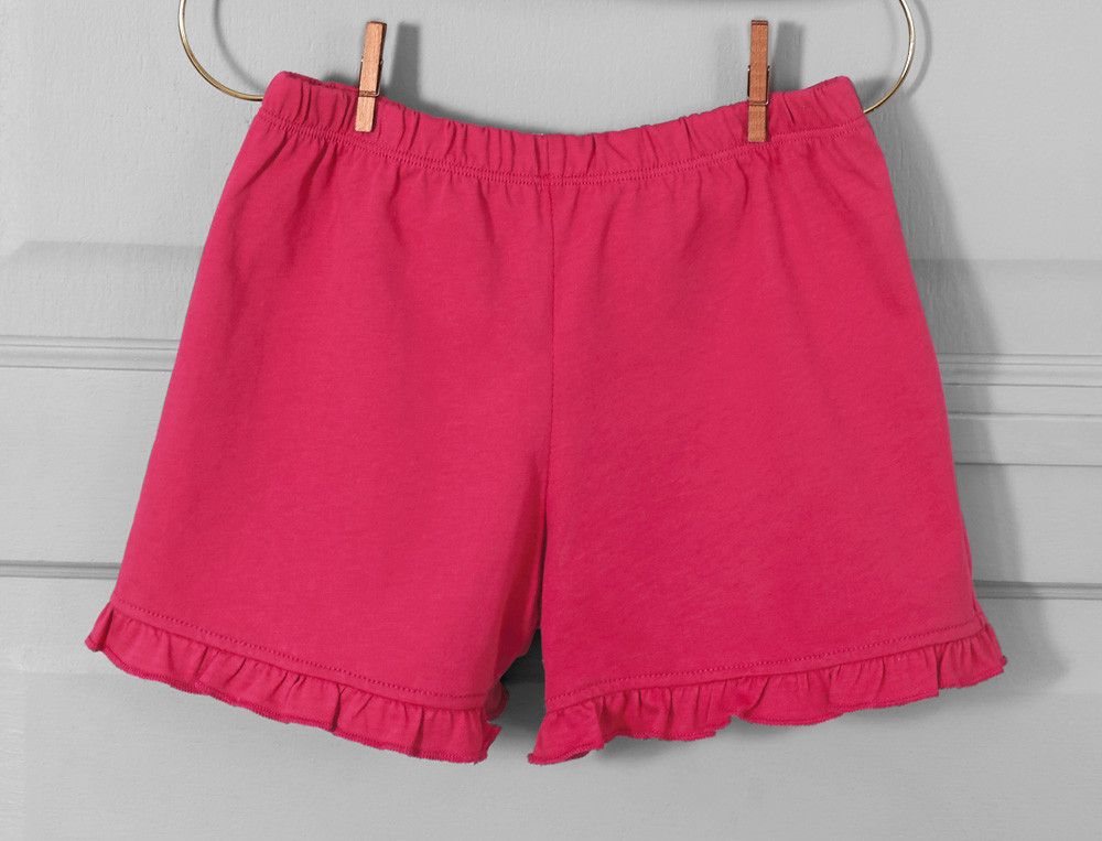 Pyjama short fille en coton short rose Balade champêtre