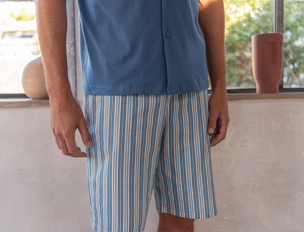 Pyjama short homme En symétrie
