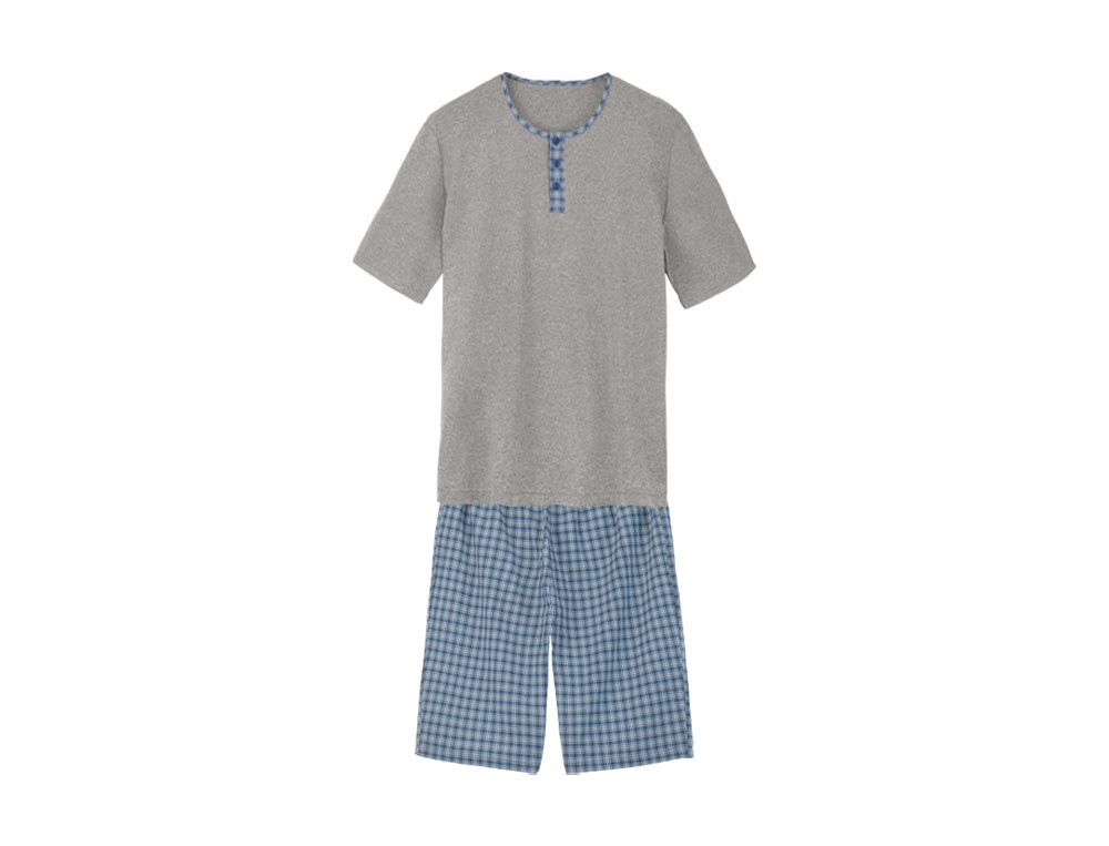 Pyjama short homme 100% coton Souffle d'encre