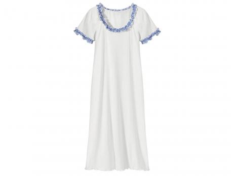 Chemise de nuit Rêverie bleue 100% coton