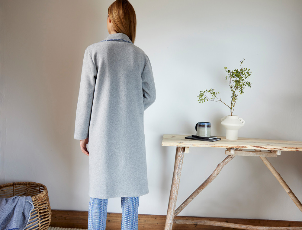 Robe de chambre polaire Bleu de minuit