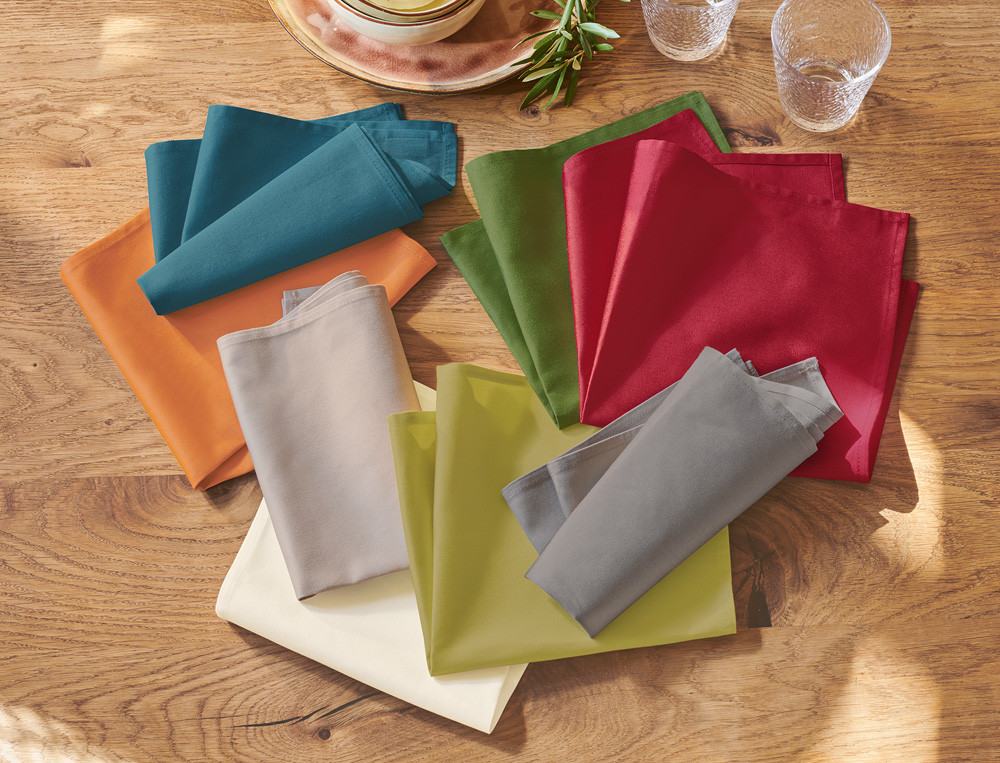 4 serviettes de table coton Couleurs de table