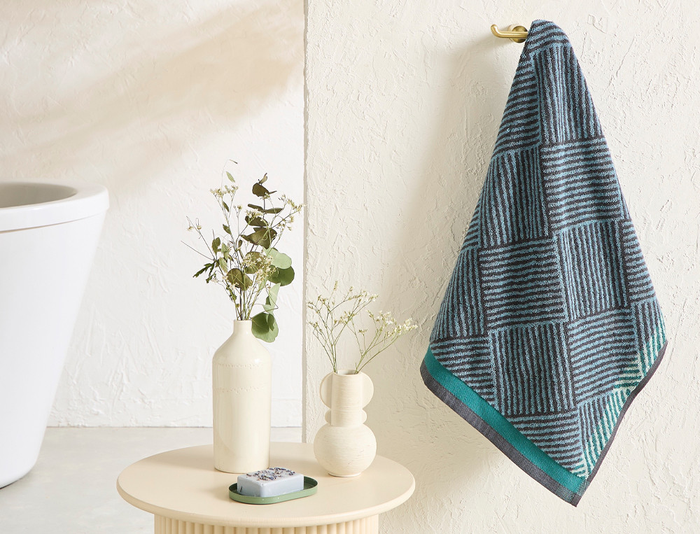 Linge de bain Dédales Jacquard motif géométrique