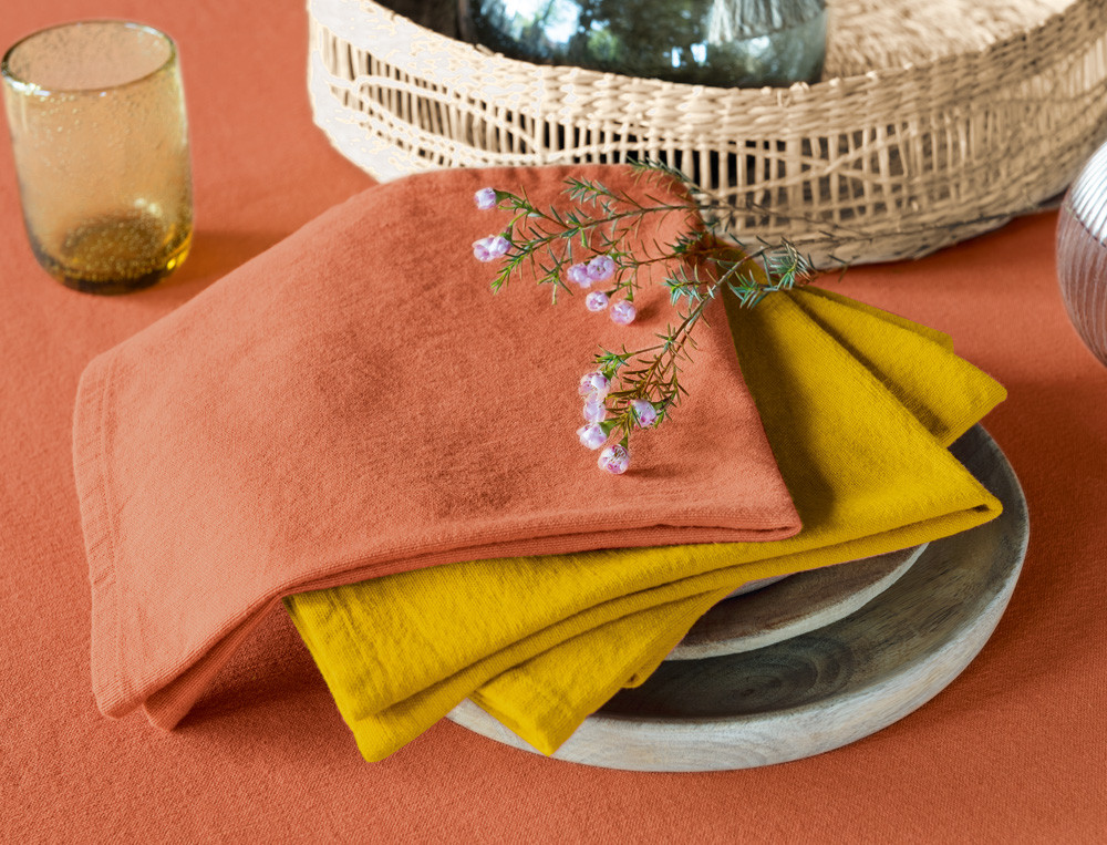 Serviette de table unie Au comptoir