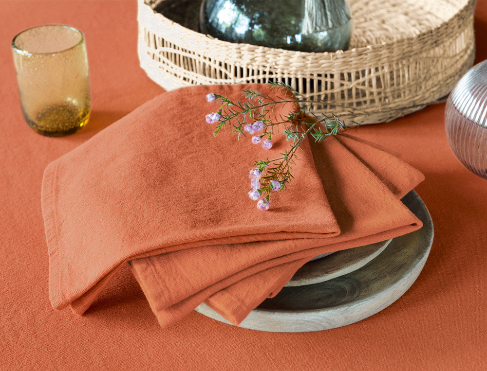 Serviette de table unie Au comptoir