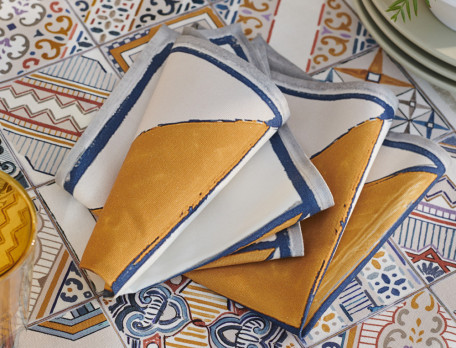 Serviettes de table coton Azulejos