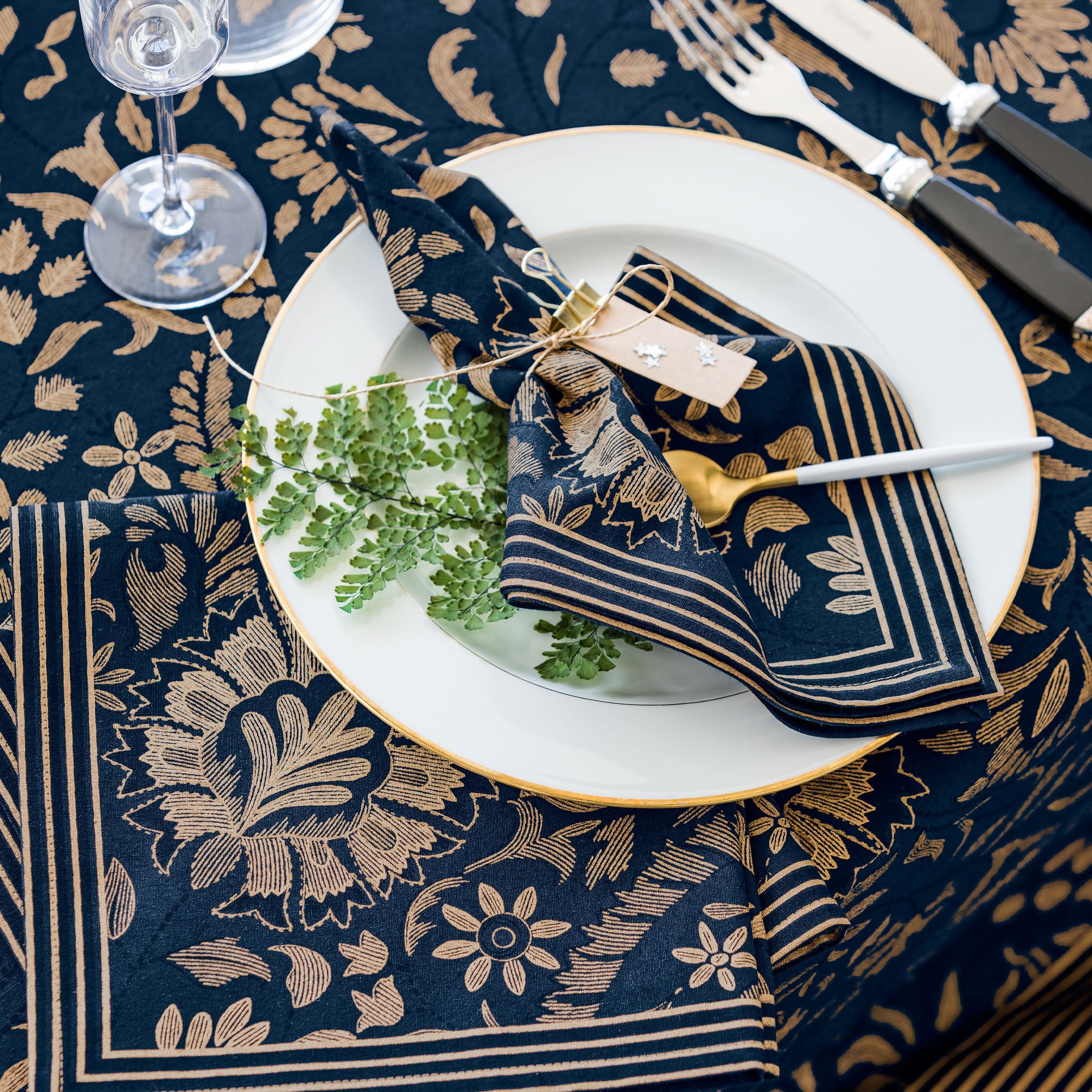 Serviettes de table Jardin Merveilleux Bleue