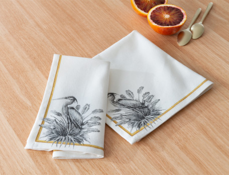 2 serviettes 100% coton Empreintes 