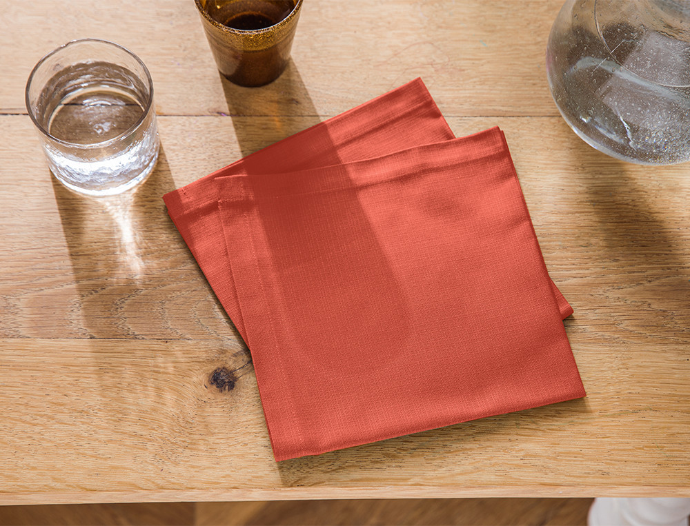 2 serviette de table 100% coton unies Farandole