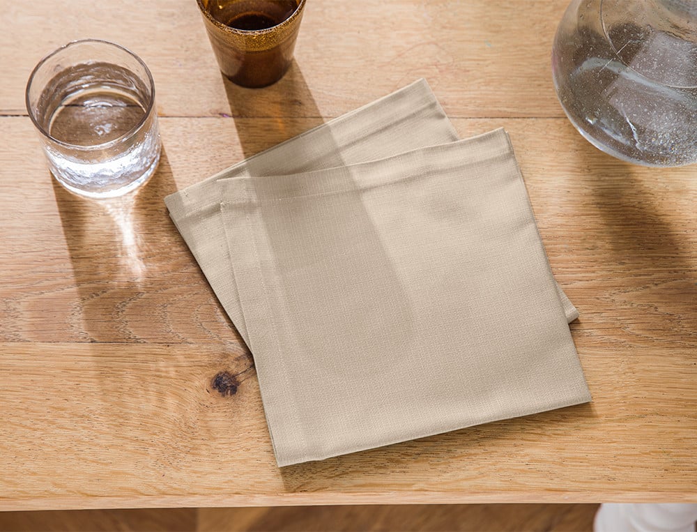 2 serviette de table 100% coton unies Farandole