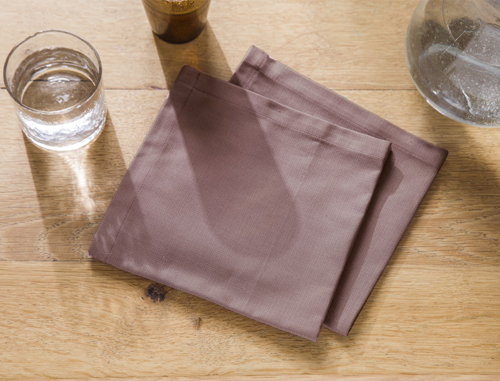 2 serviette de table 100% coton unies Farandole