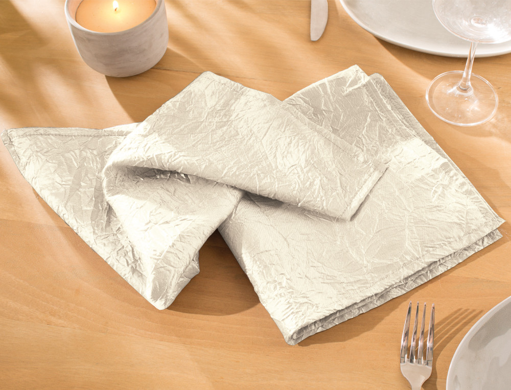 2 serviettes de table en taffetas ou coton Opéra