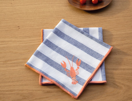 Lot de 2 serviettes de table Retour de pêche