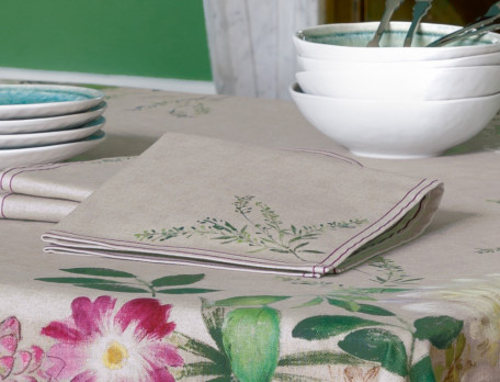 2 serviettes de table imprimé fleuri multicolore placé Un coin de paradis