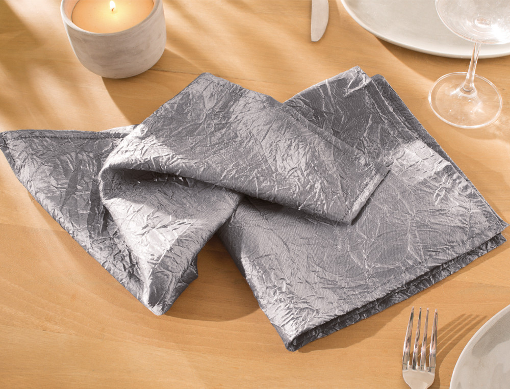 Serviette de table unie miel et bleu zinc Opéra