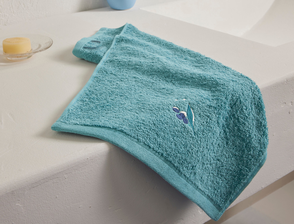 Serviette invité Baies célestes brodé