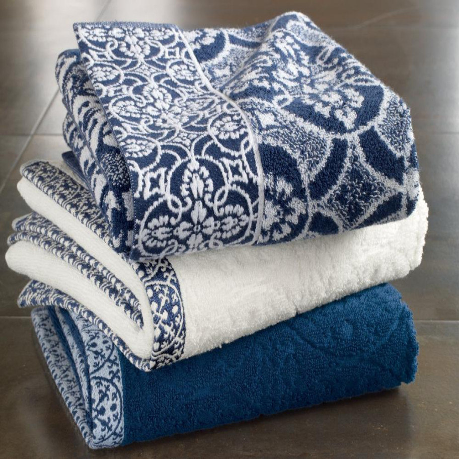 Serviette invité jacquard Les bleus de Nîmes