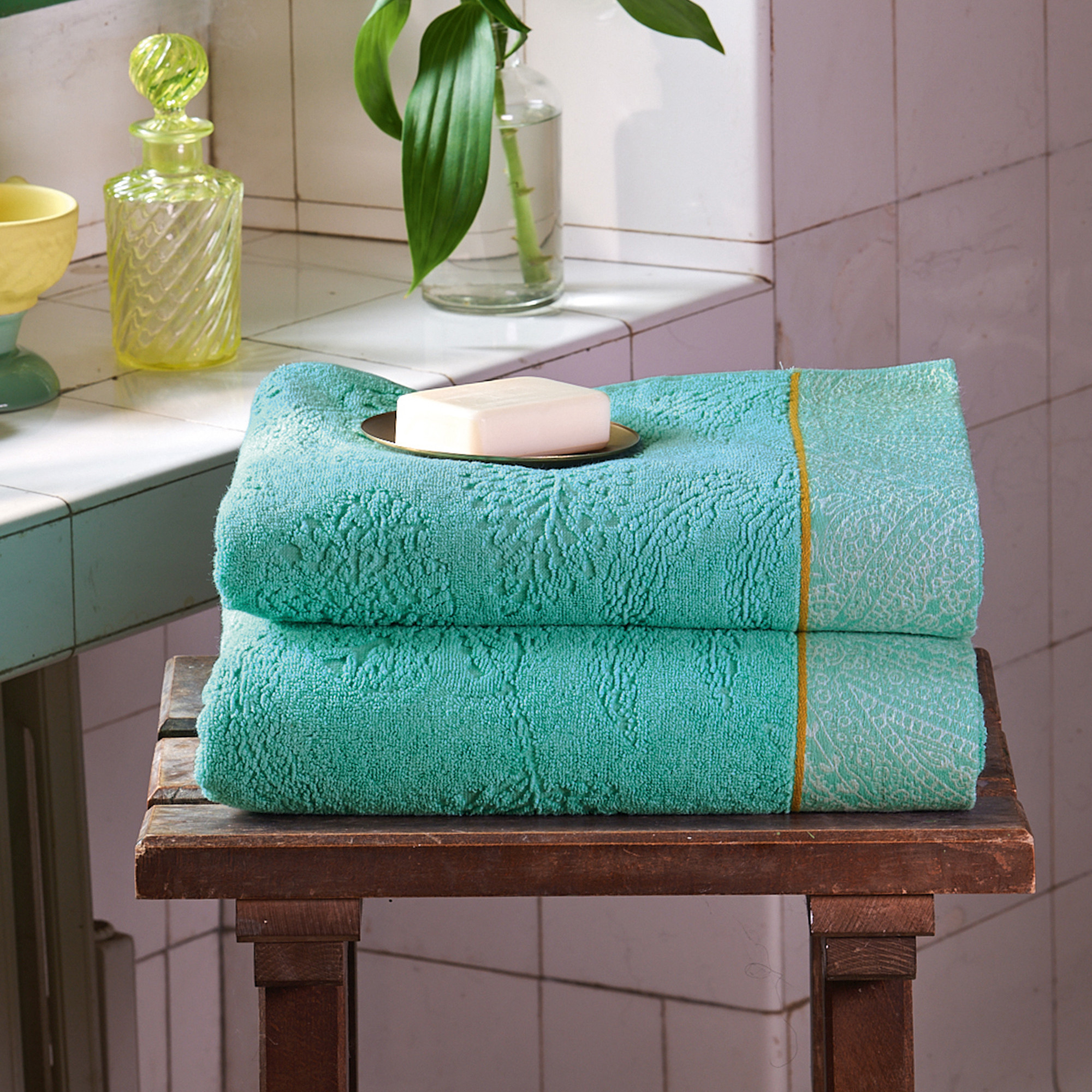 Serviette De Bain 100% Coton AmeliaHome Lot De 4 Serviettes De Toilette 50 X 100 Cm Et 2 Serviette Bain Absorbante - 3