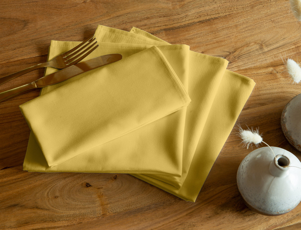 Serviettes de table finition ourlet Couleurs de table