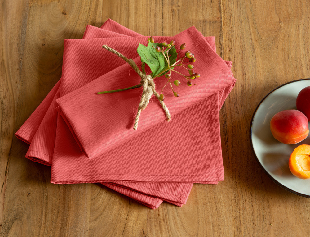 Serviettes de table finition ourlet Couleurs de table