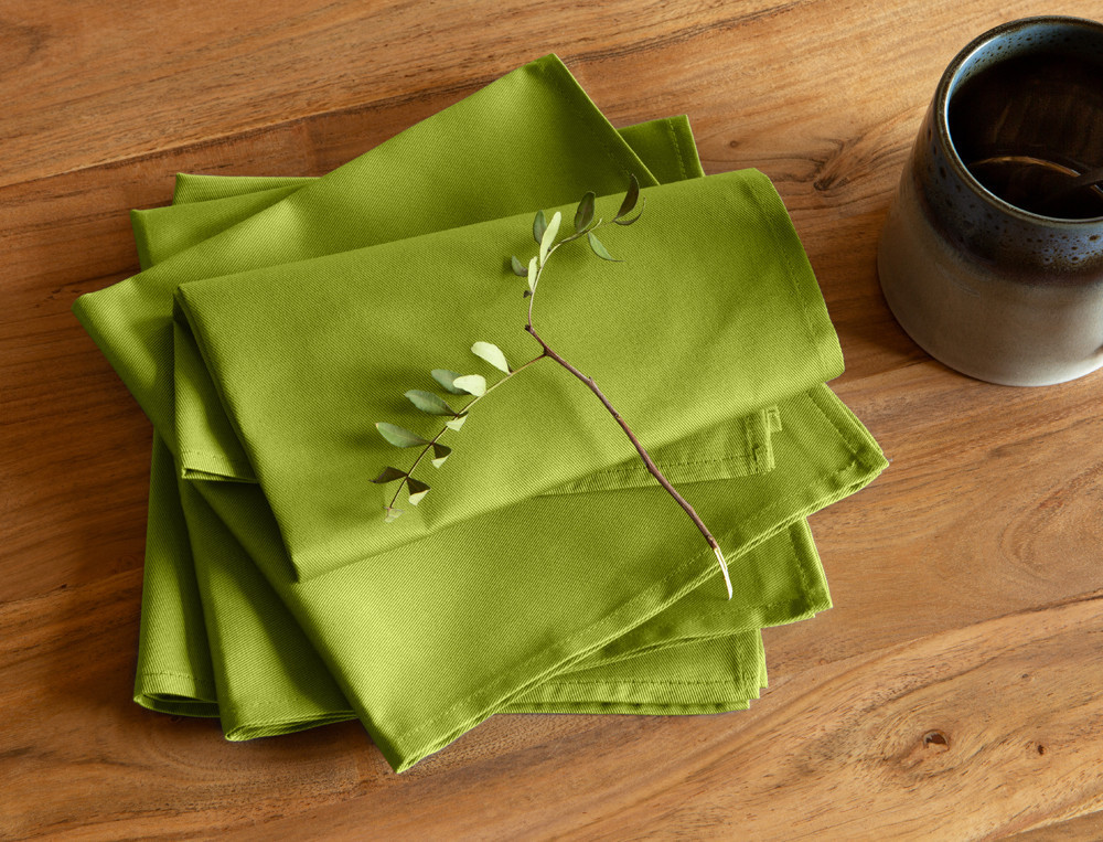 Serviettes de table finition ourlet Couleurs de table