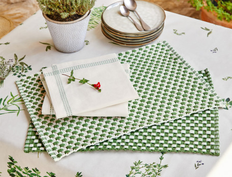 2 sets de table en coton tissé épais Bouquet d'arômes
