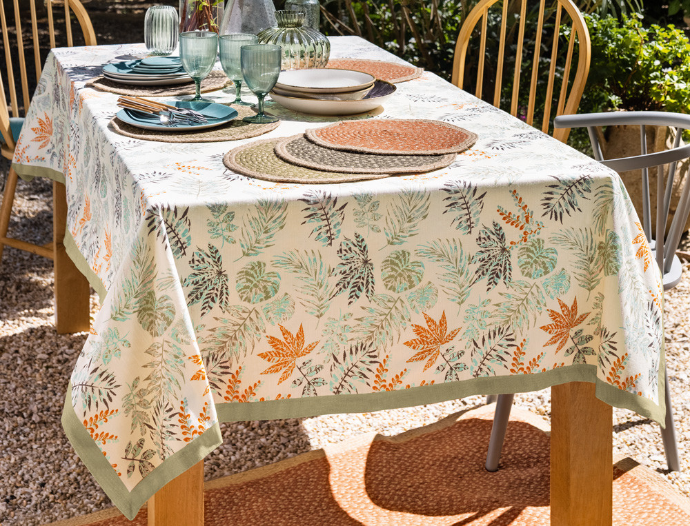 2 sets de table en coton et jute Déjeuner champêtre