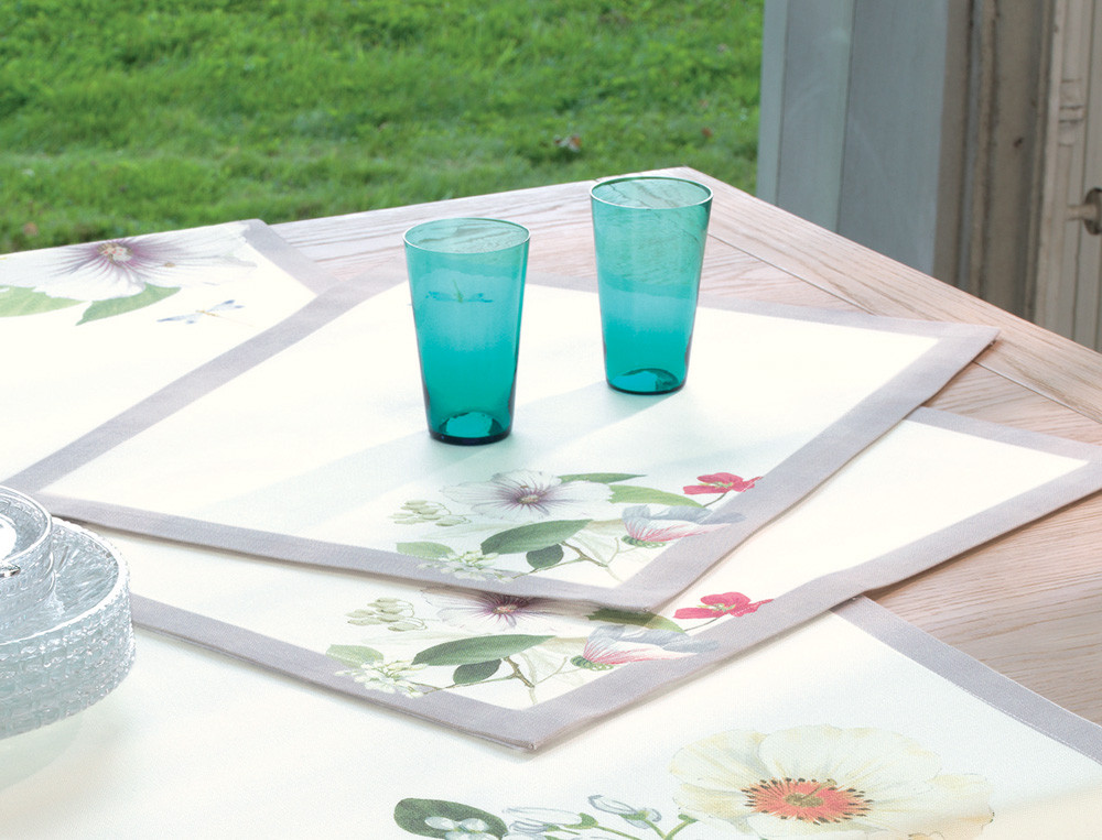 Set de table imprimé floral 100% coton Hibiscus