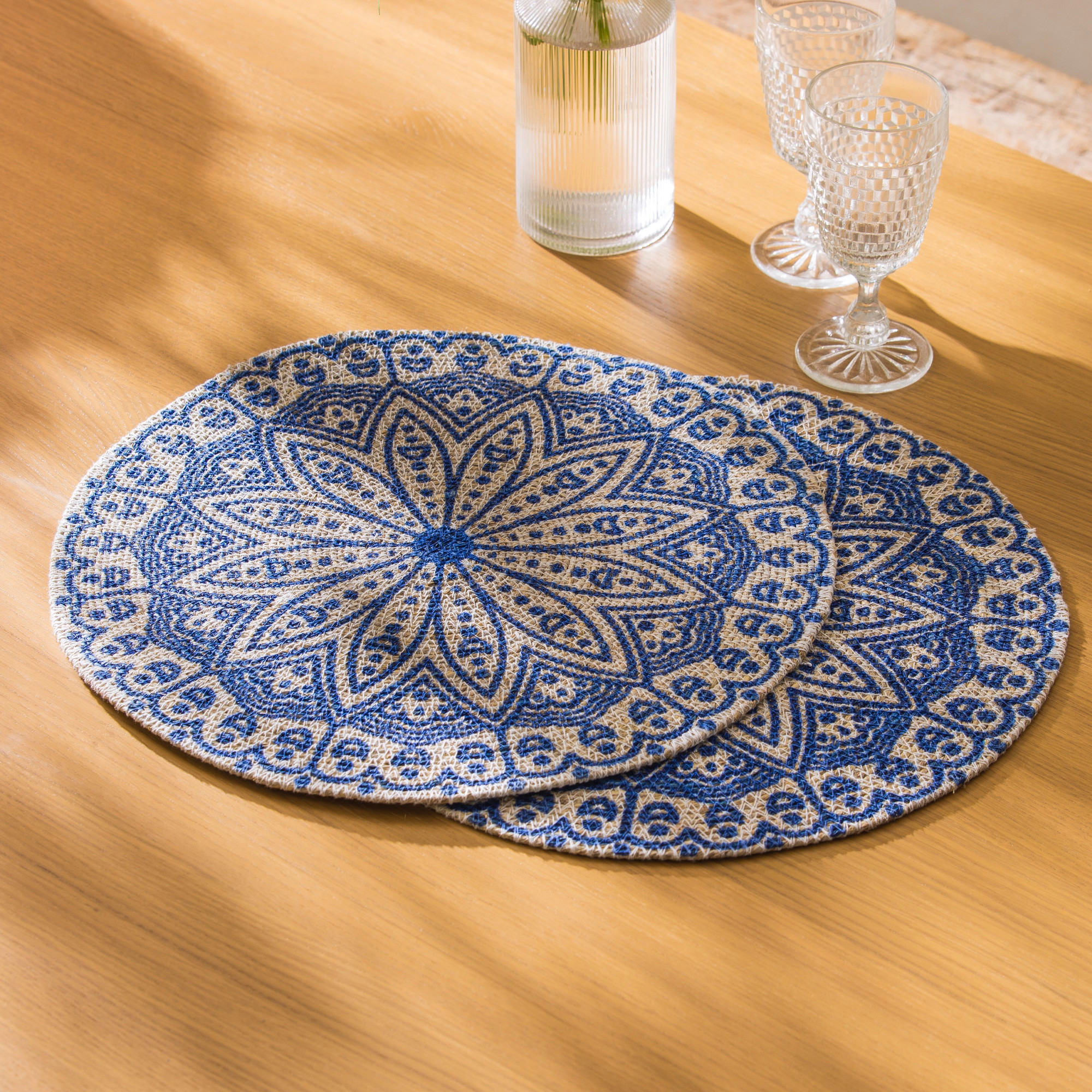 Set De Table En Jonc De Mer Bord Rouge D38 | Maisons Du Monde