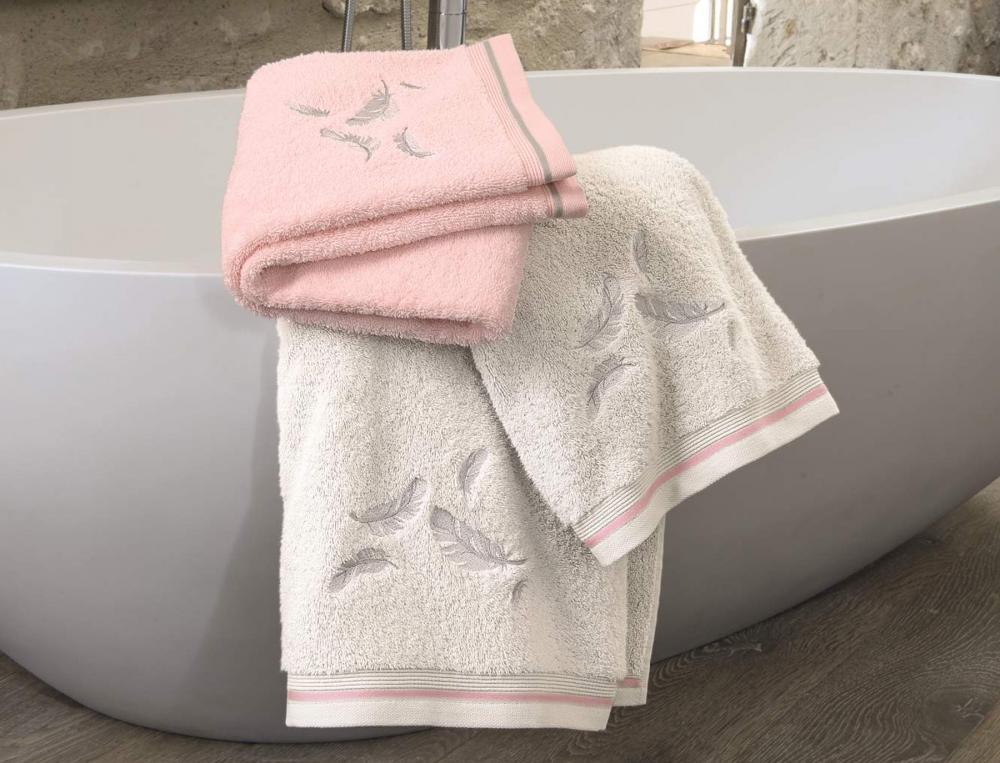 Serviette de bain et serviette invité Souffle d'argent