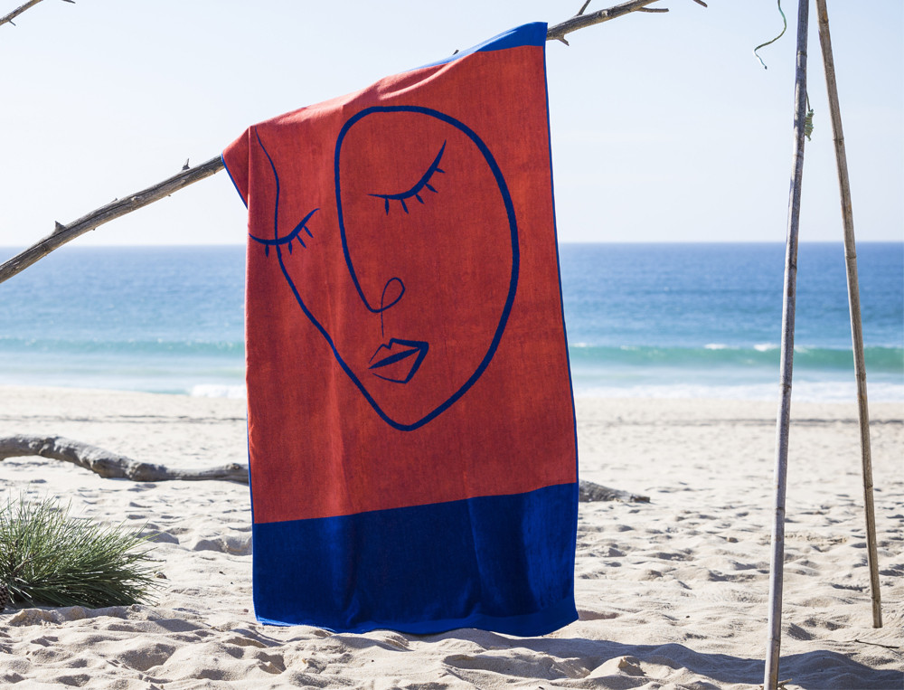 Strandtuch Gesicht Strandurlaub