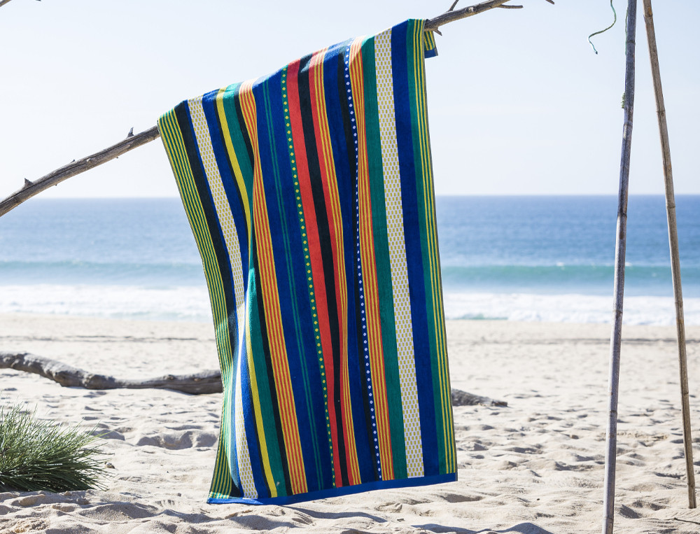 Strandtuch gestreift Strandurlaub