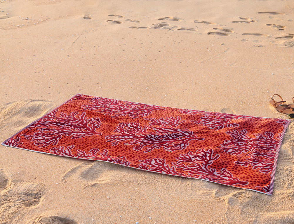 Strandtuch Korallenmotiv Meeresbrise